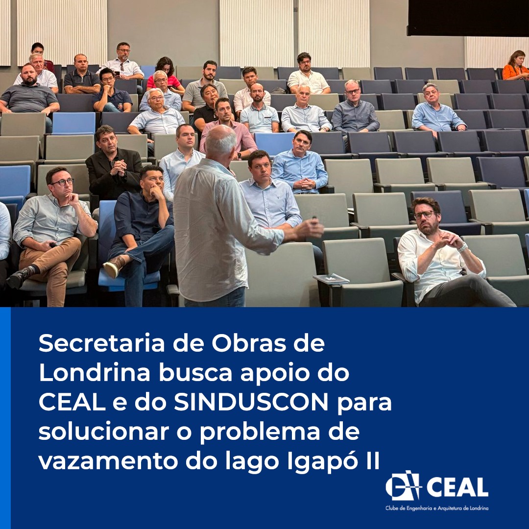 Secretaria de Obras de Londrina busca apoio do CEAL e do SINDUSCON para solucionar o problema de vazamento do lago Igapó II